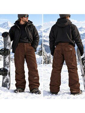 VTG Peak Performance Cord P HIPE Corduroy Ski Snowboard Pants Mens XXL 2XL Brown